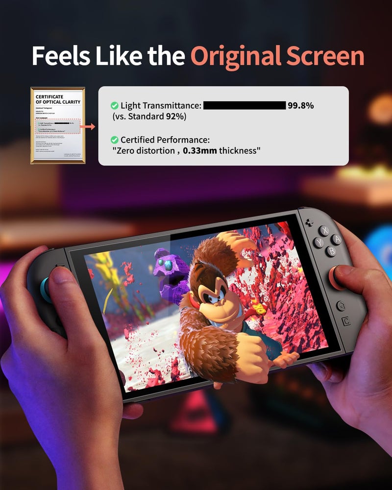 Ambison for Nintendo Switch 2 Screen Protector 2025 [0 Bubbles] Auto Alignment Kit Switch2 Screen Protector Tempered Glass [5X Stronger Durable] Full Coverage Nintendo Switch 2 Accessories, 2 Pack - Image 5